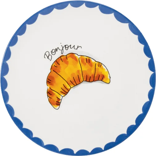 Blond Amsterdam bord Even Bijkletsen croissant D 18 H 2 cm
