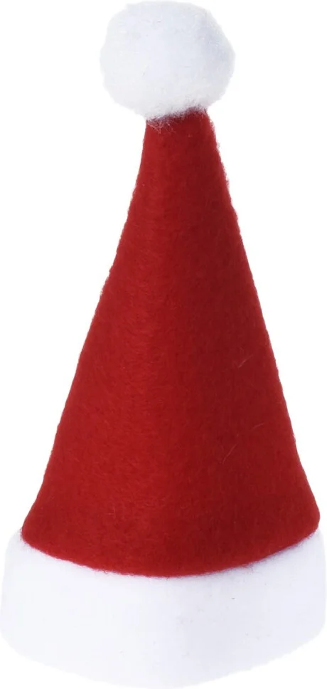 Bestekhouder kerstmuts rood / wit 4 stuks
