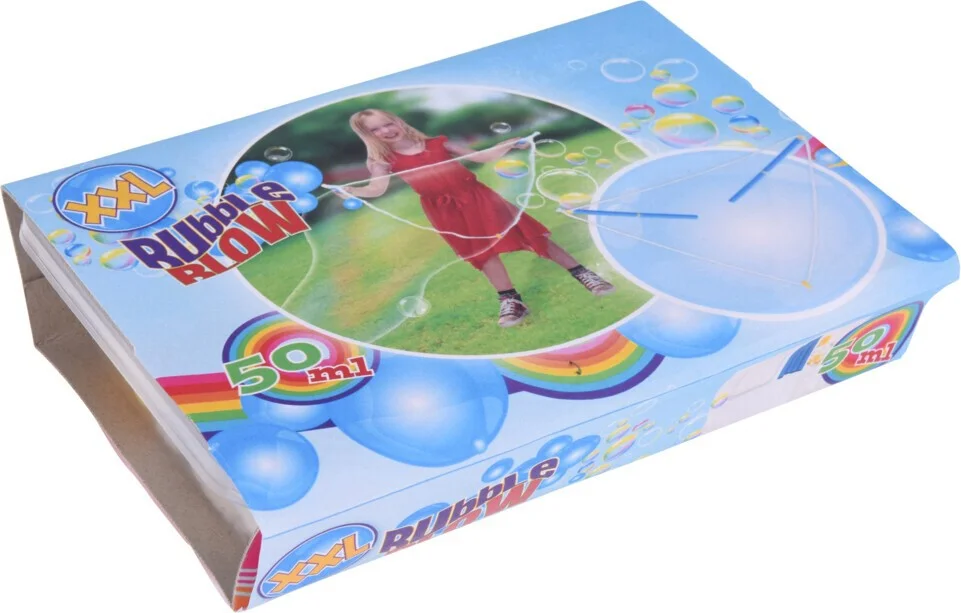 Bellenblaas set XXL Bubble Blow blauw / geel 17,5 x 12,3 x 3,7 cm
