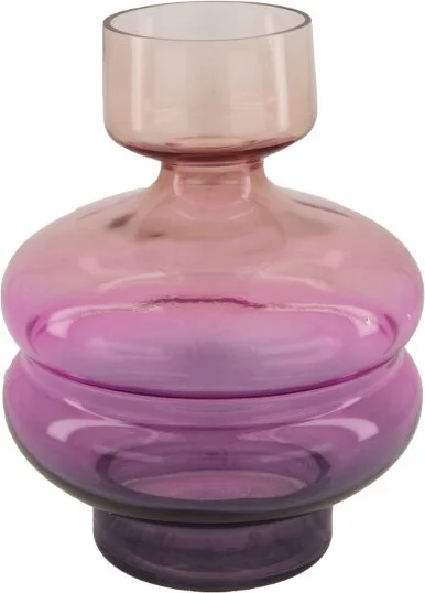 Dijk Natural Collections vaas op voet roze / paars / blauw D 16 H 20 cm