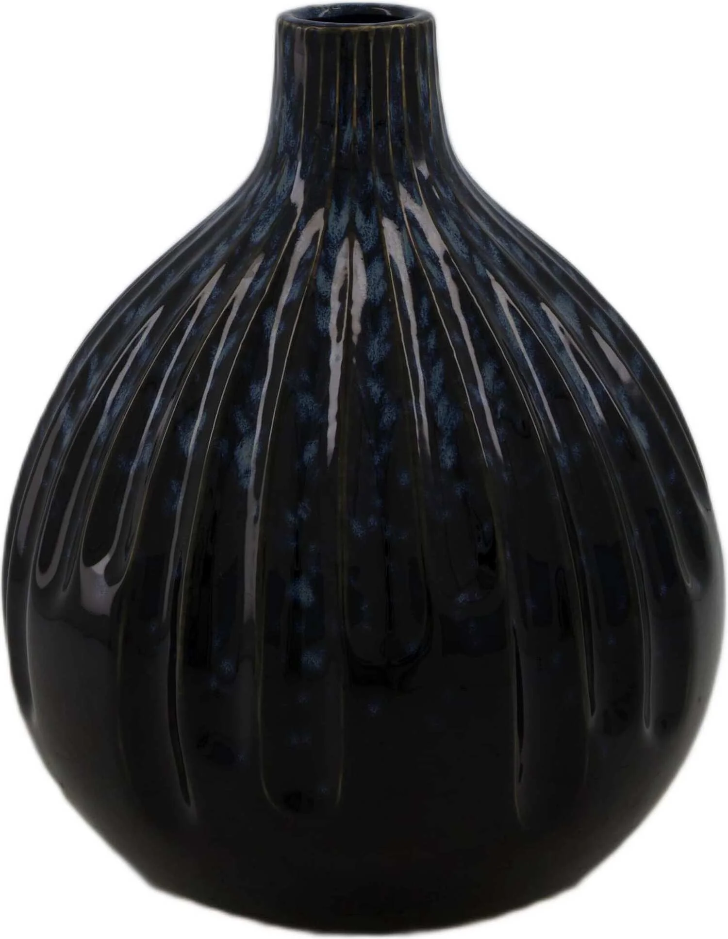 Dijk Natural Collections vaas Sam zwart / blauw D 19 x H 22,5 cm