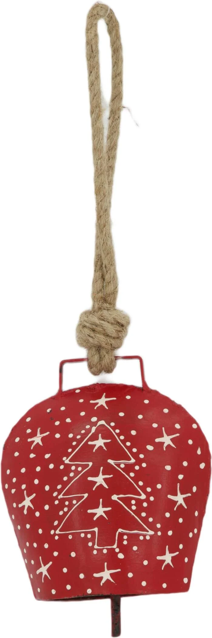 Dijk Natural Collections kerst ornament Bella rood / wit 11 x 6 x 13 cm