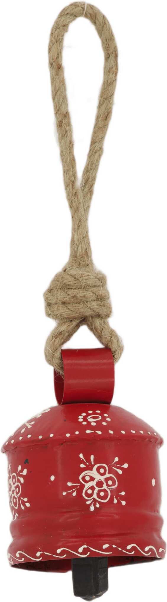 Dijk Natural Collections kerst ornament Bella rood / wit 7 x 7 x 10 cm