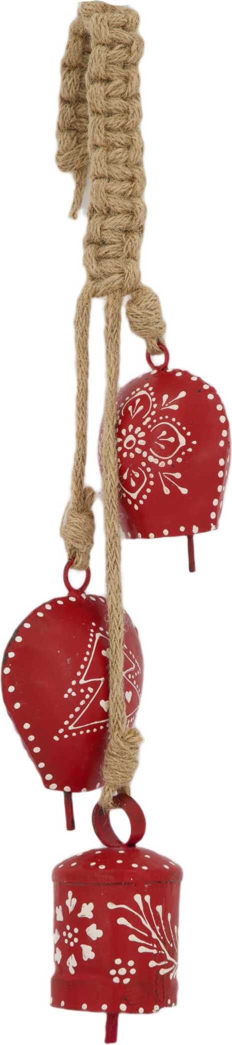 Dijk Natural Collections kerst ornament Bella rood / wit 5 x 5 x 40 cm