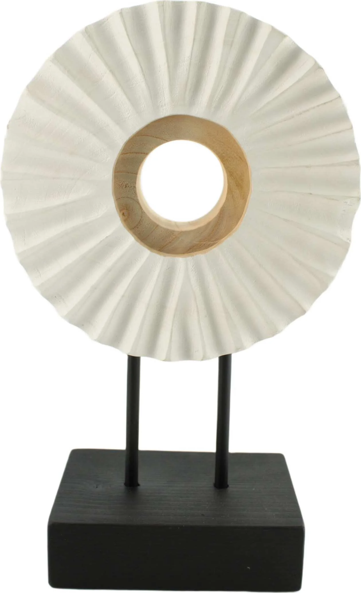 Dijk Natural Collections beeld op voet Celestia wit / zwart 18 x 9 x 30 cm
