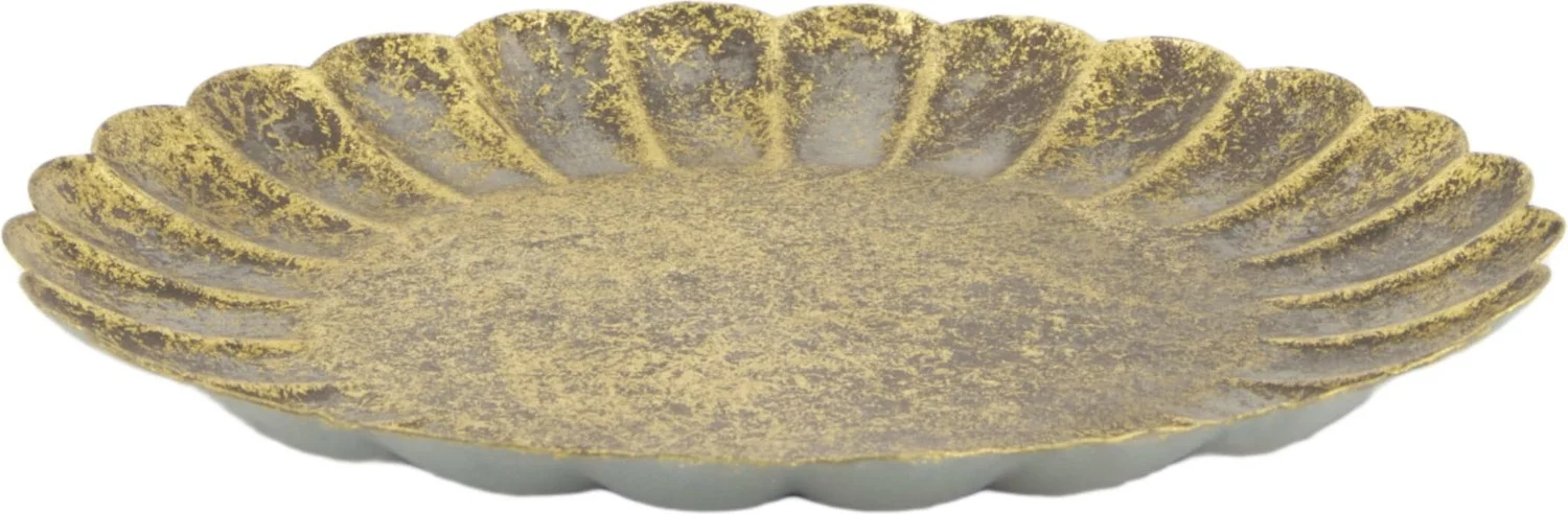 Dijk Natural Collections decoratiebord Elara bruin / goud D 27,7 H 2 cm