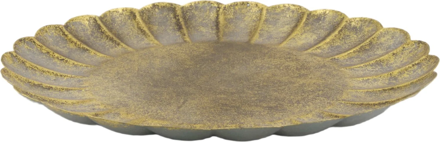 Dijk Natural Collections decoratiebord Elara bruin / goud D 38 H 3 cm