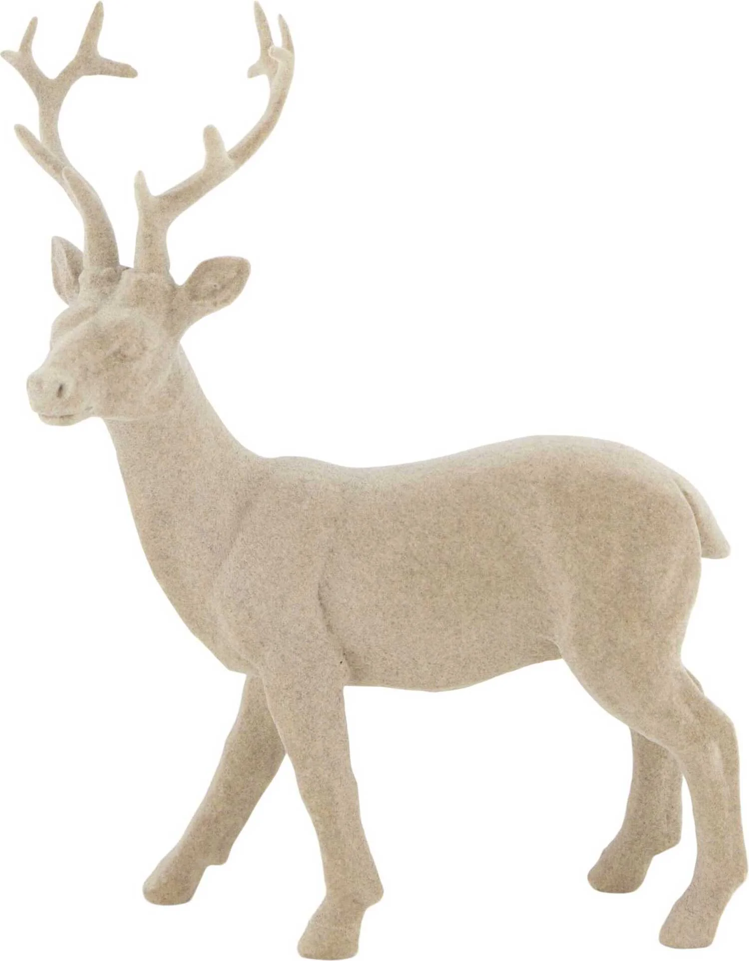 Dijk Natural Collections kerstfiguur rendier Frej beige 16 x 7,5 x 22,5 cm