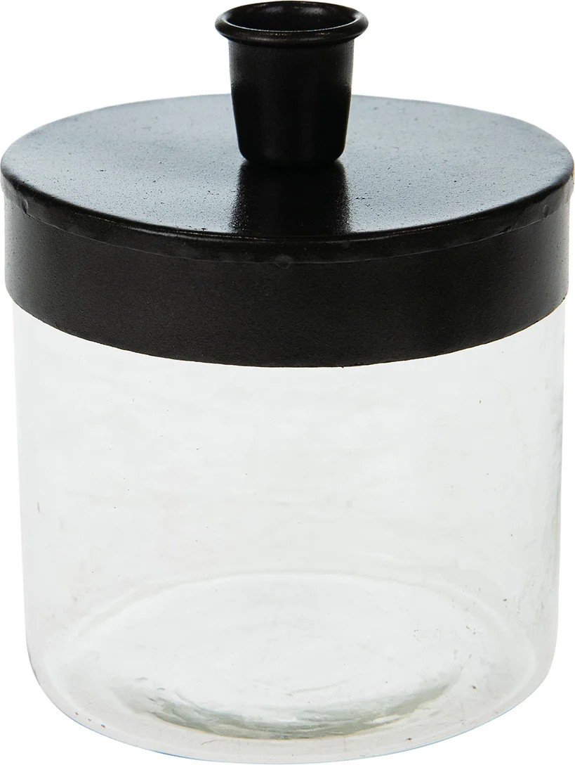 Dijk Natural Collections kandelaar zwart / zilver D 10 H 13 cm