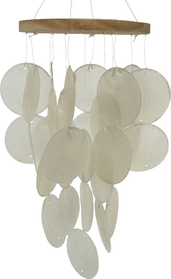 Decoris windgong schelpen Sammy naturel D 15 H 24 cm