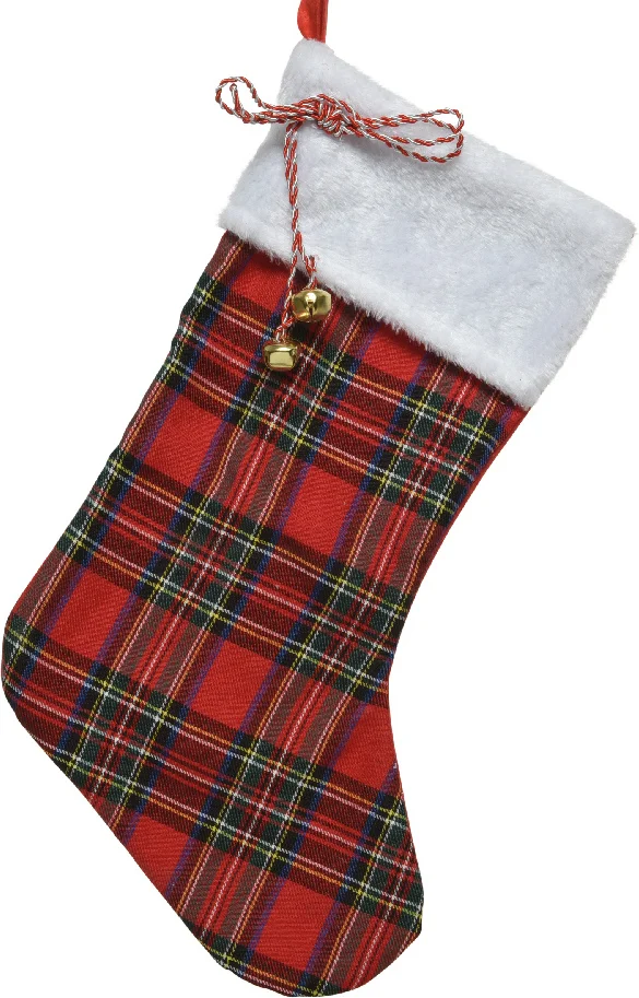 Decoris kerst ornament kerstsok rood 0,5 x 23 x 45 cm