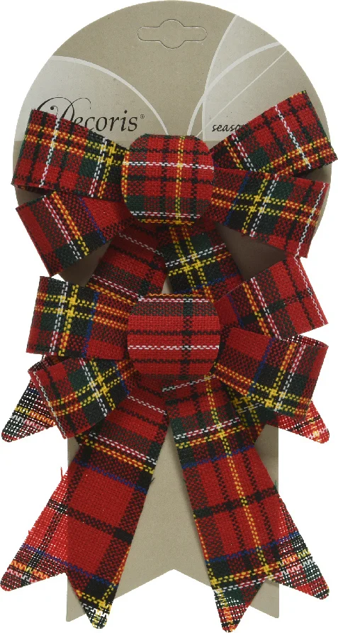 Decoris kerst ornament strik rood 17 x 14 x 2 cm 2 stuks