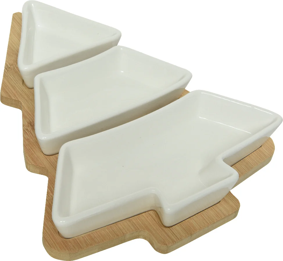 Decoris tapasset Merry Christmas naturel / wit 27 x 20,5 x 3,8 cm 4-delig