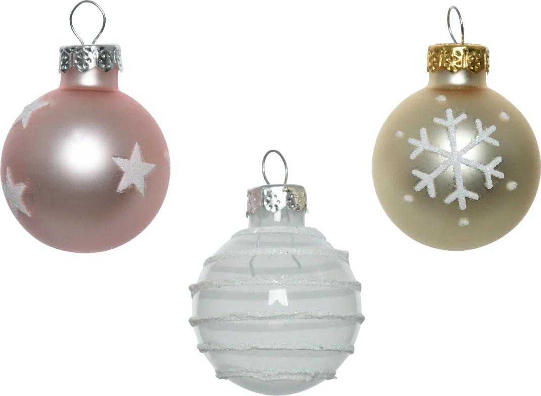 Decoris kerstbal gemengd multi D 3 cm 9 stuks