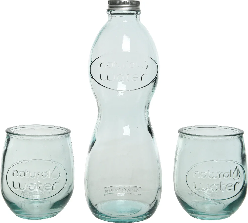 Decoris fles en glazen 3 stuks