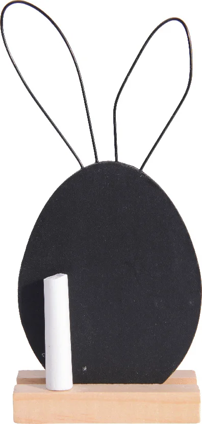 Decoris krijtbord paashaas zwart 1 x 7 x 16 cm
