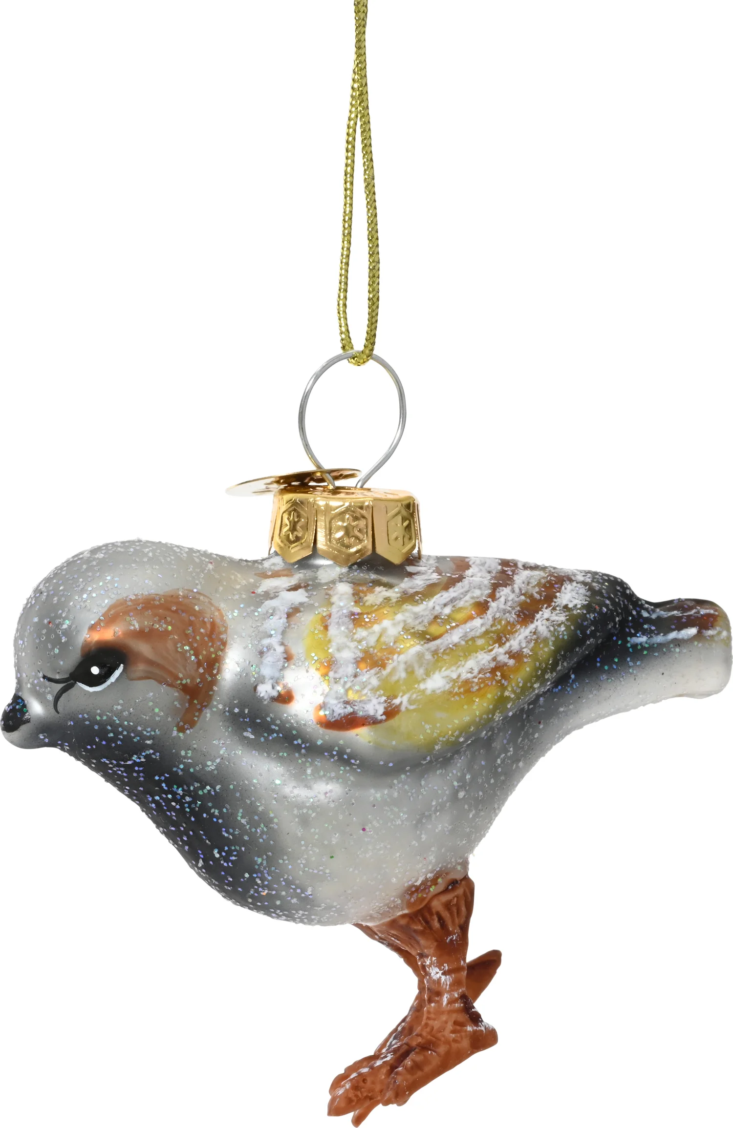 Decoris kerst ornament Lintu huismus grijs 5,7 x 3,4 x 6 cm