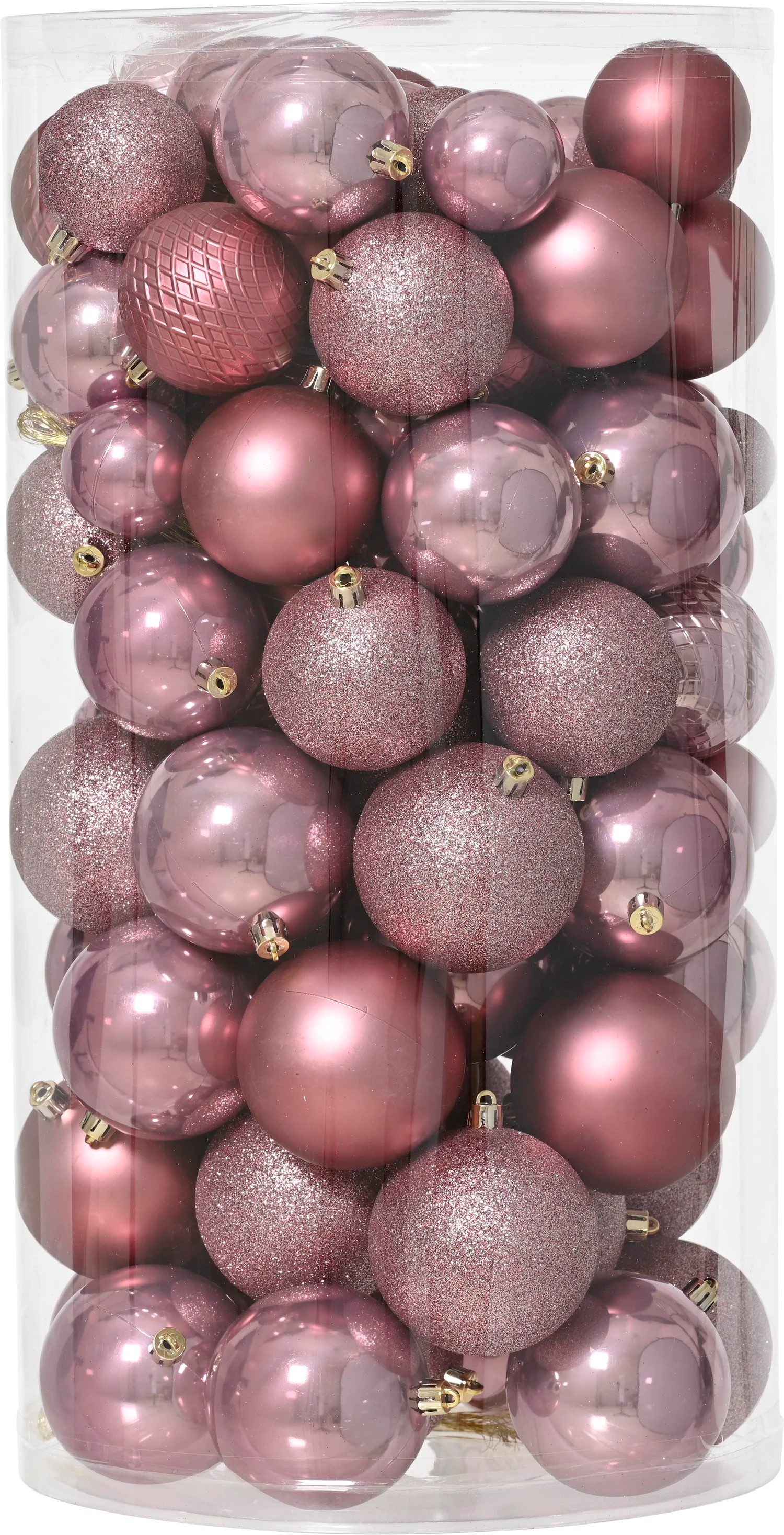 Decoris kerstbal vintage roze D 4 / 6 / 8 cm 100 stuks