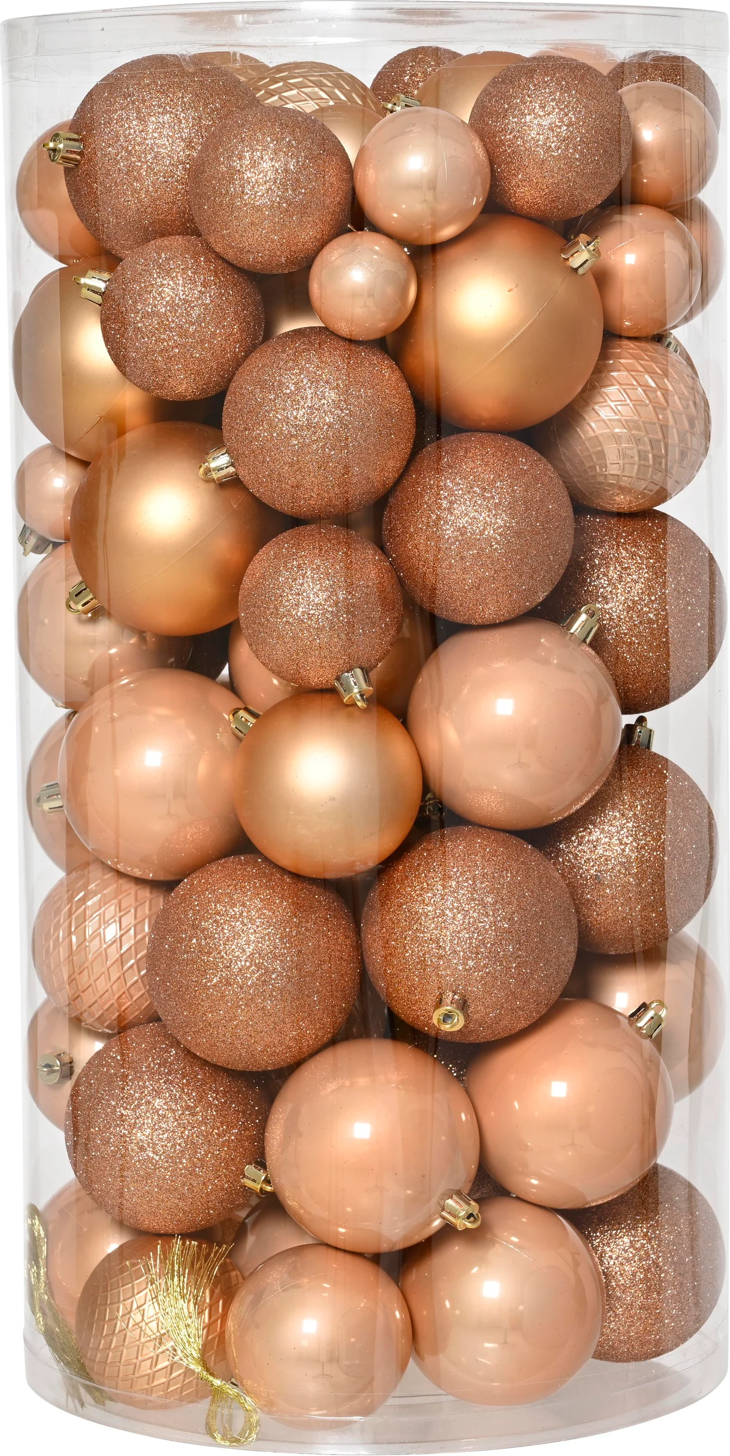 Decoris kerstbal peach D 4 / 6 / 8 cm 100 stuks