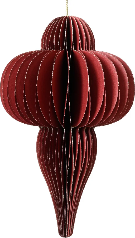 Decoris kersthanger Kertas rood D 24 H 40 cm