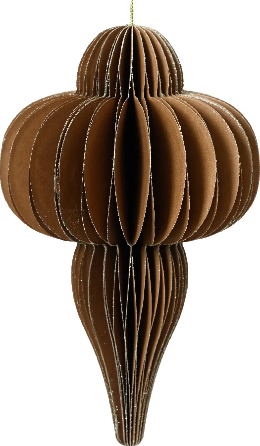 Decoris kersthanger Kertas bruin D 24 H 40 cm