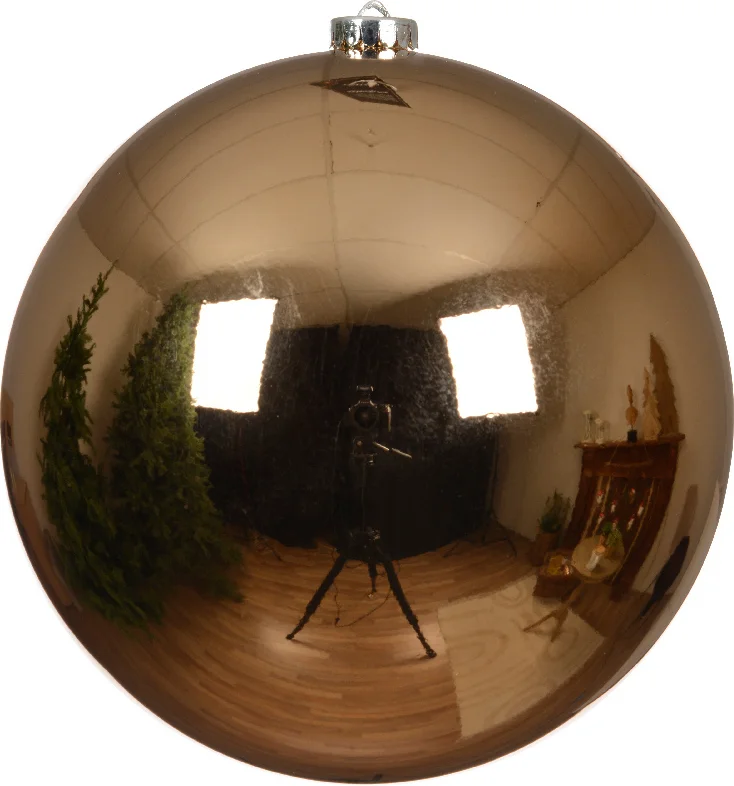 Decoris kerstbal bruin D 20 cm