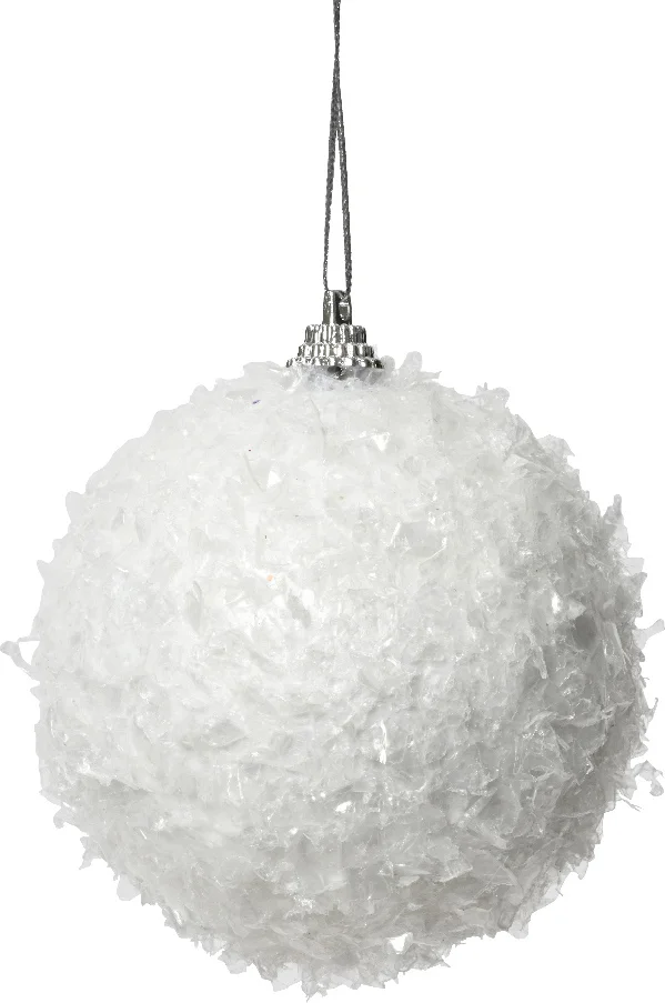 Decoris kerstbal wit D 8 cm