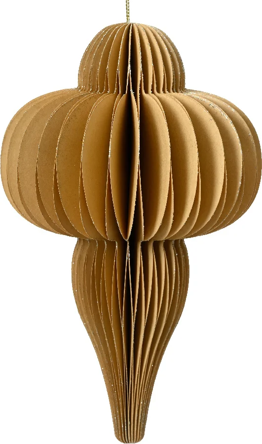 Decoris kersthanger Kertas beige D 24 H 40 cm