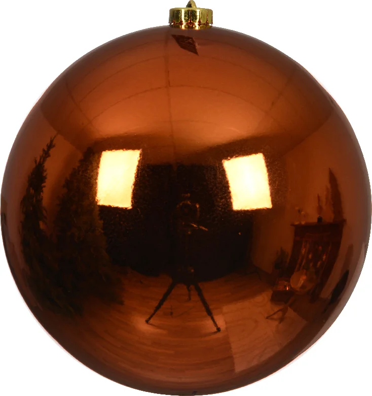 Decoris kerstbal oranje D 20 cm