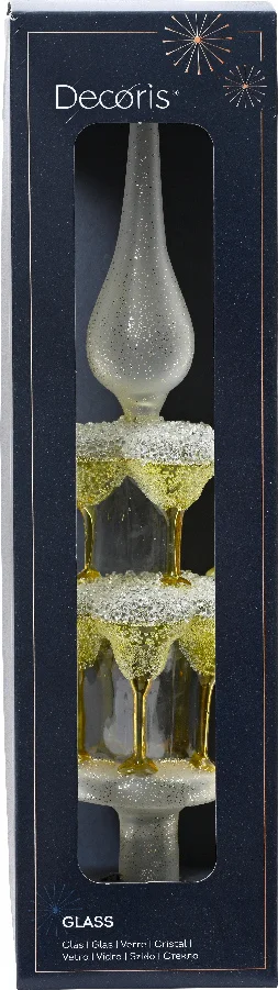 Decoris piek champagne geel / transparant 9,1 x 7,7 x 31 cm