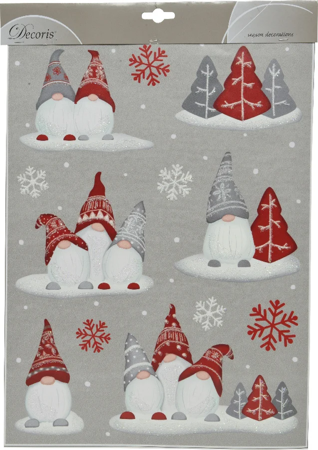Decoris raamsticker gnoom grijs 0,1 x 29,5 x 40 cm