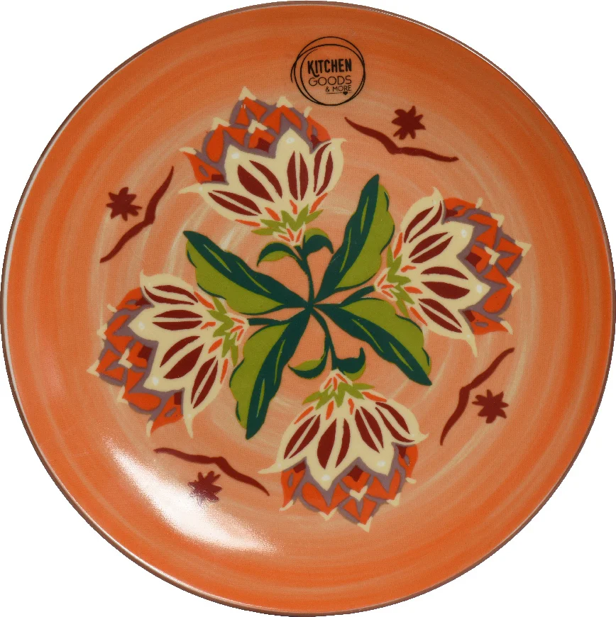 Decoris ontbijtbord Ezra oranje D 19 H 2 cm