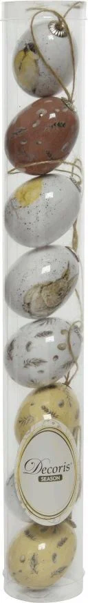 Decoris paaseieren multi D 3 H 5 cm 8 stuks