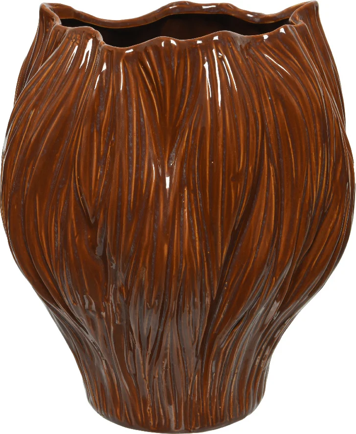 Decoris vaas bruin 22 x 20 x 26 cm