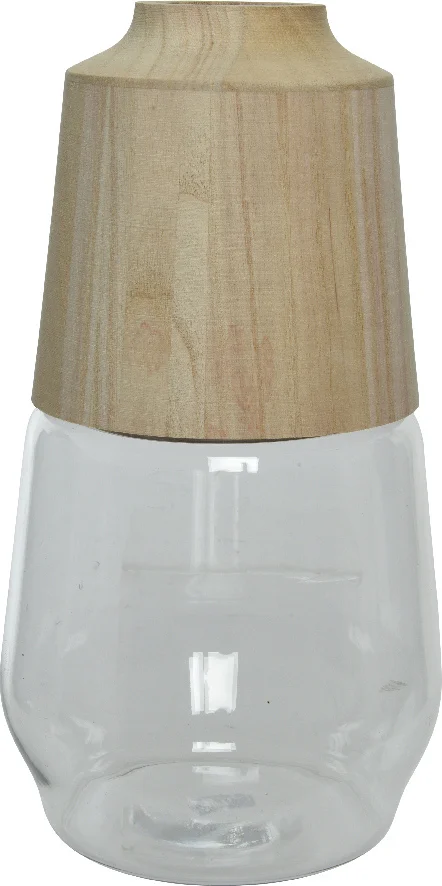 Decoris vaas transparant / naturel D 16 H 28,5 cm