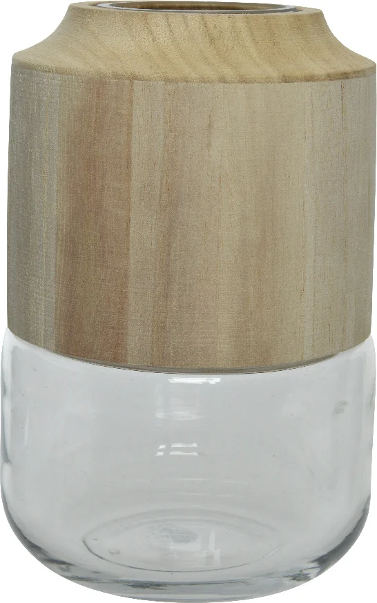 Decoris vaas transparant / naturel D 13,2 H 20 cm