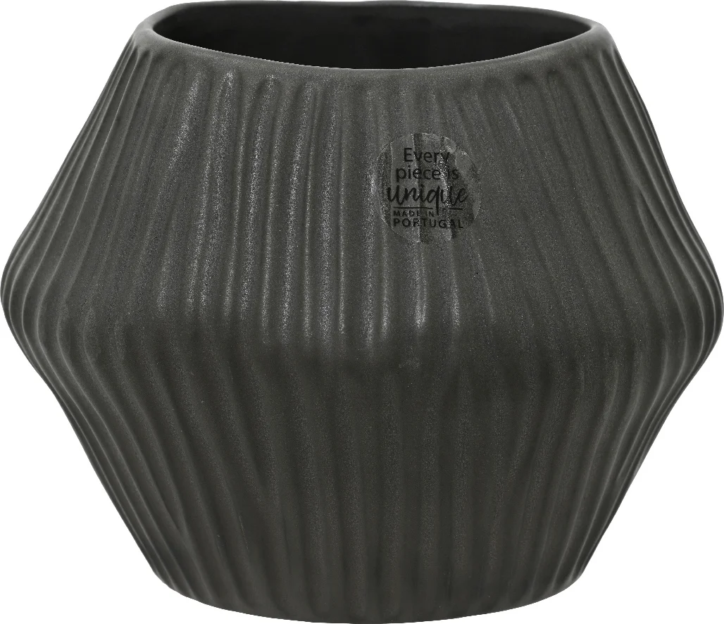 Decoris vaas Laurier grijs 18,5 x 20,5 x 16 cm