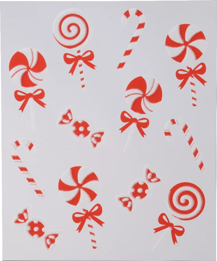 Decoris raamsticker snoep rood / wit 0,1 x 28,5 x 34,5 cm