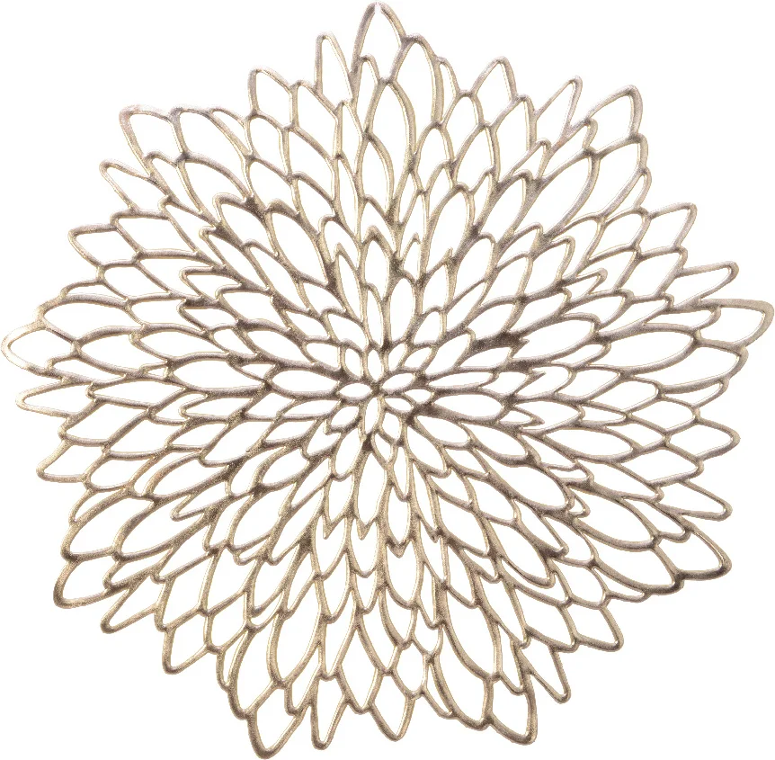 Decoris placemat Bloom goud D 38 cm