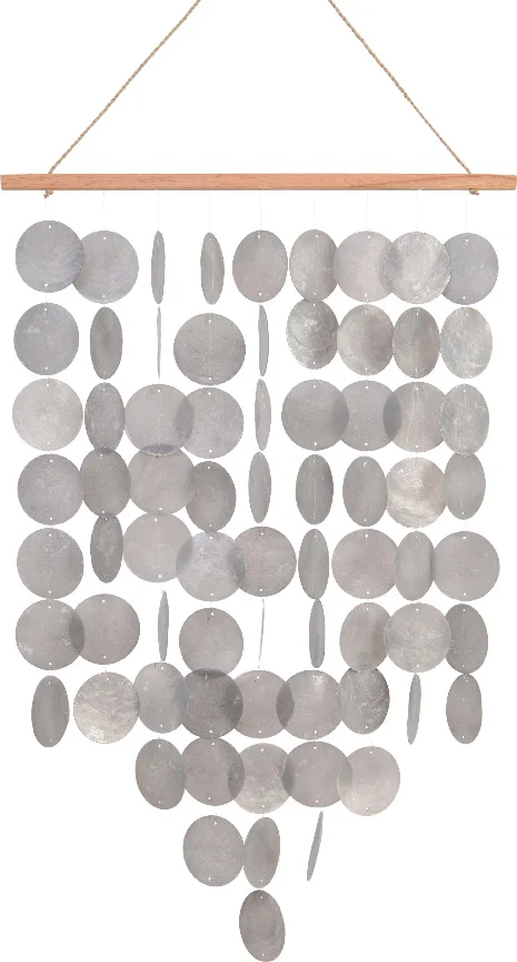 Decoris tuinwanddecoratie schelpen Deena grijs 35 x 15 x 63 cm