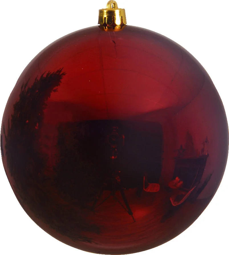Decoris kerstbal Marilene rood D 25 H 25 cm