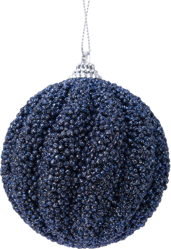 Decoris kerstbal nachtblauw D 8 cm
