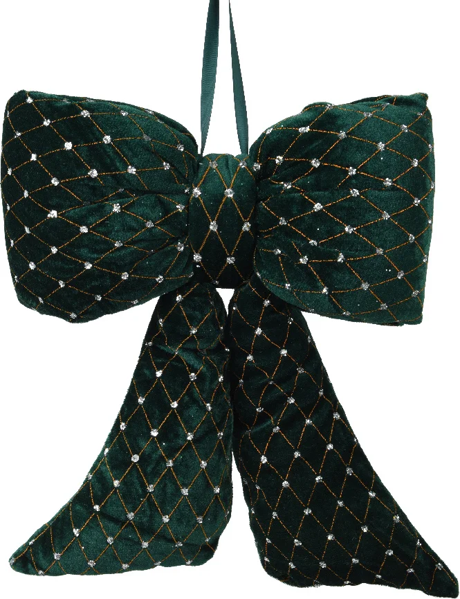 Decoris kerst ornament strik groen 11 x 33 x 37