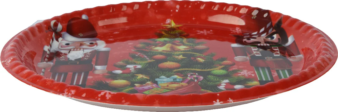 Decoris decoratiebord Holly rood D 35,5 H 3 cm