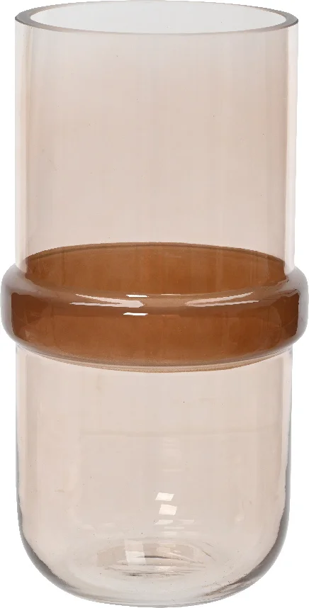 Decoris vaas Espresso transparant / bruin D 13 H 25 cm