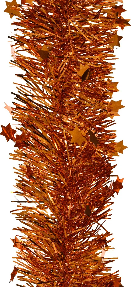 Decoris kerstslinger Lindo sterren oranje 270 cm