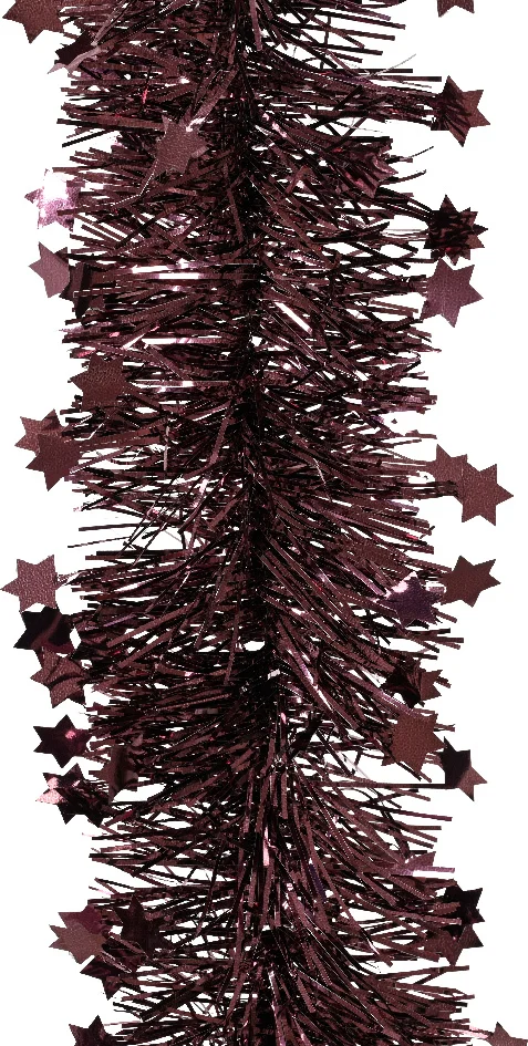 Decoris kerstslinger Lindo sterren paars 270 cm