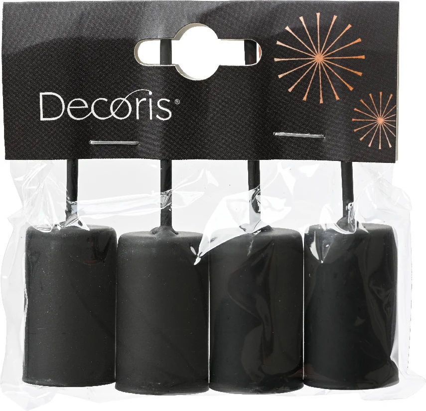Decoris kandelaar zwart D 2,3 H 9,2 cm