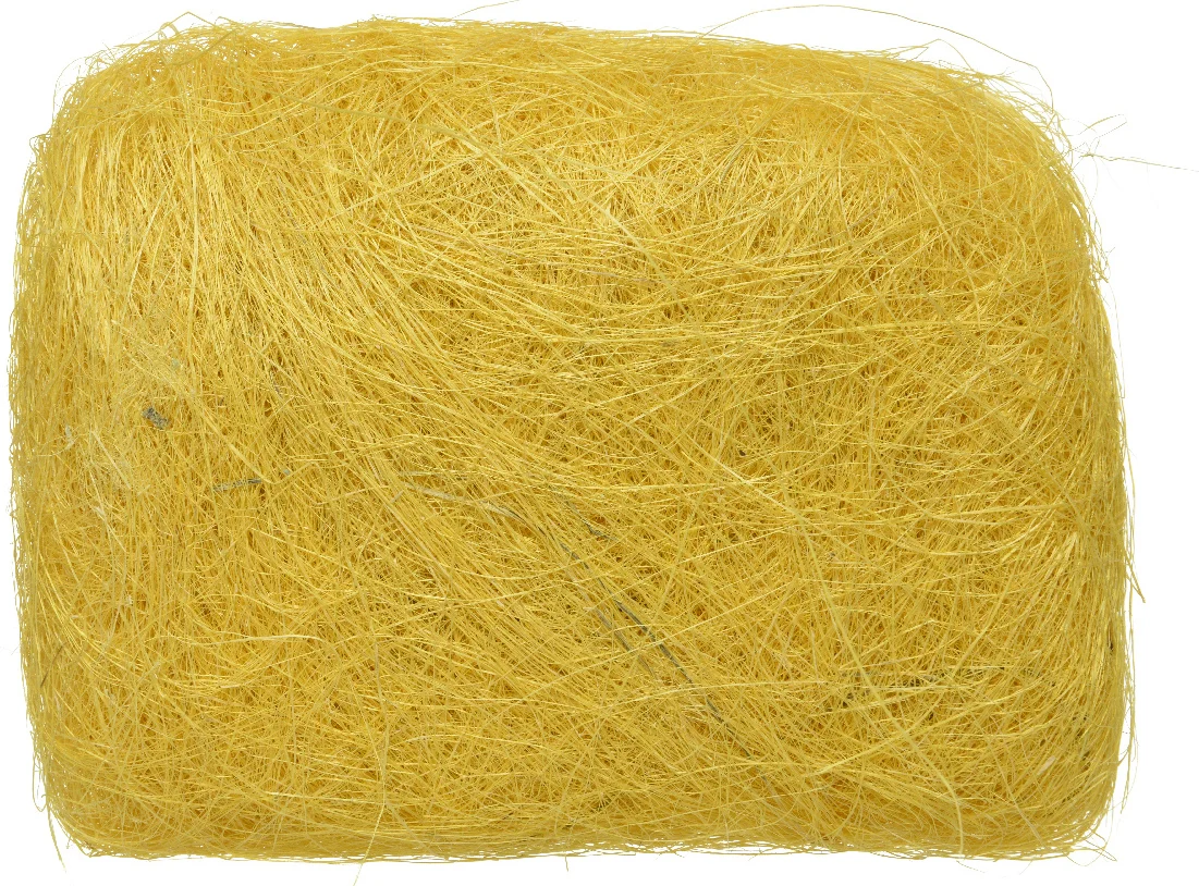 Decoris decoratie sisal geel 14 x 5 x 18 cm