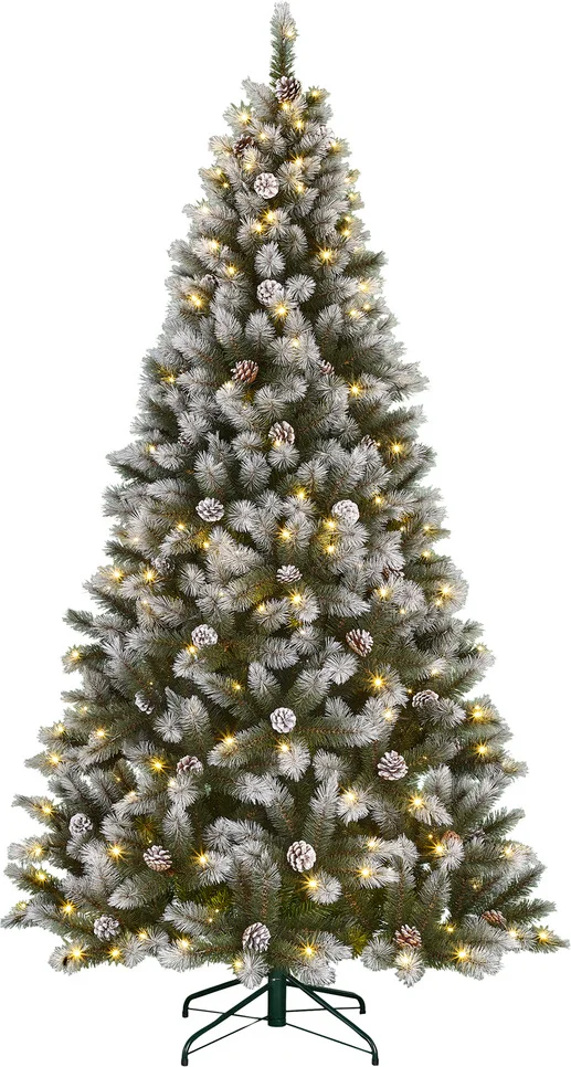 Black Box kunstkerstboom Pittsfield besneeuwd met 120 lampjes warm wit D 86 H 155 cm